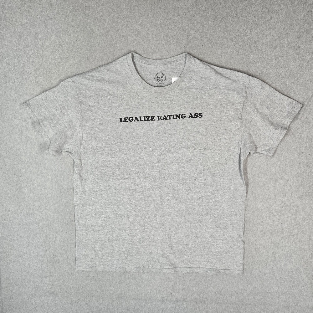 Danny Duncan Men Shirt X-LARGE Gray Legalize Eating A Short Sleeve